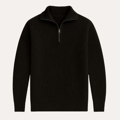 Men's Half-high Collar Zipper Sweater