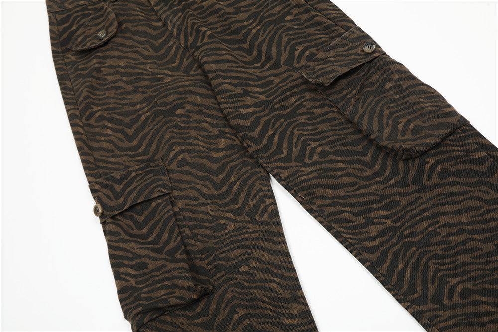 Fashion Zebra Print Casual Trousers Men