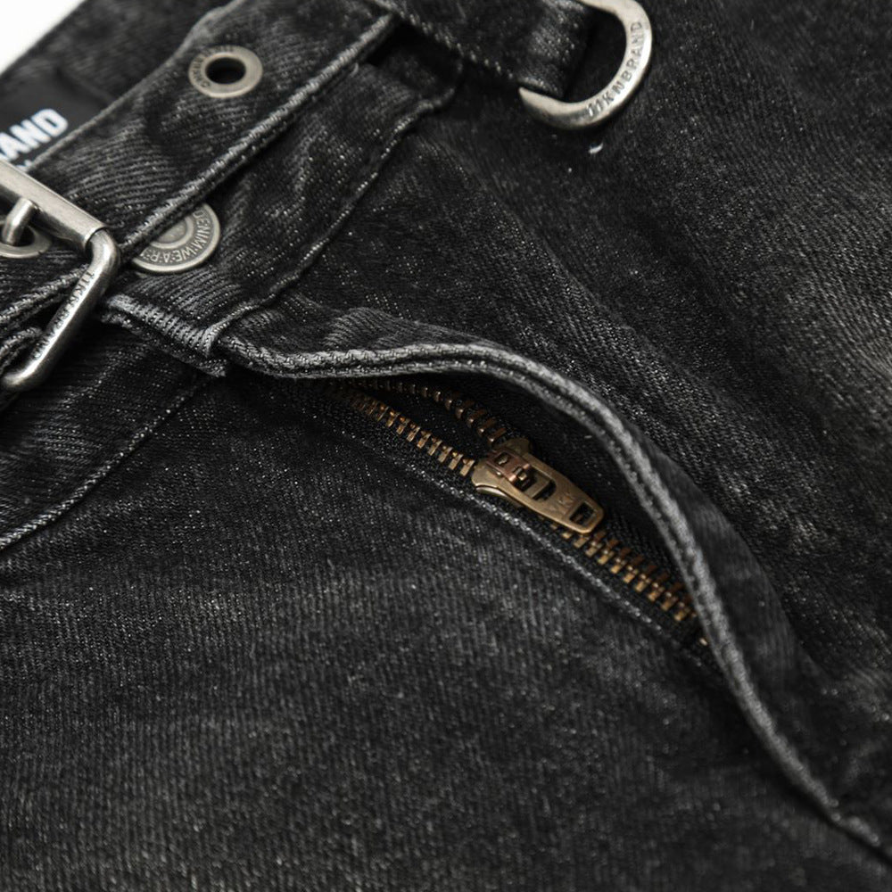 Fashion Holes Denim Overalls Men