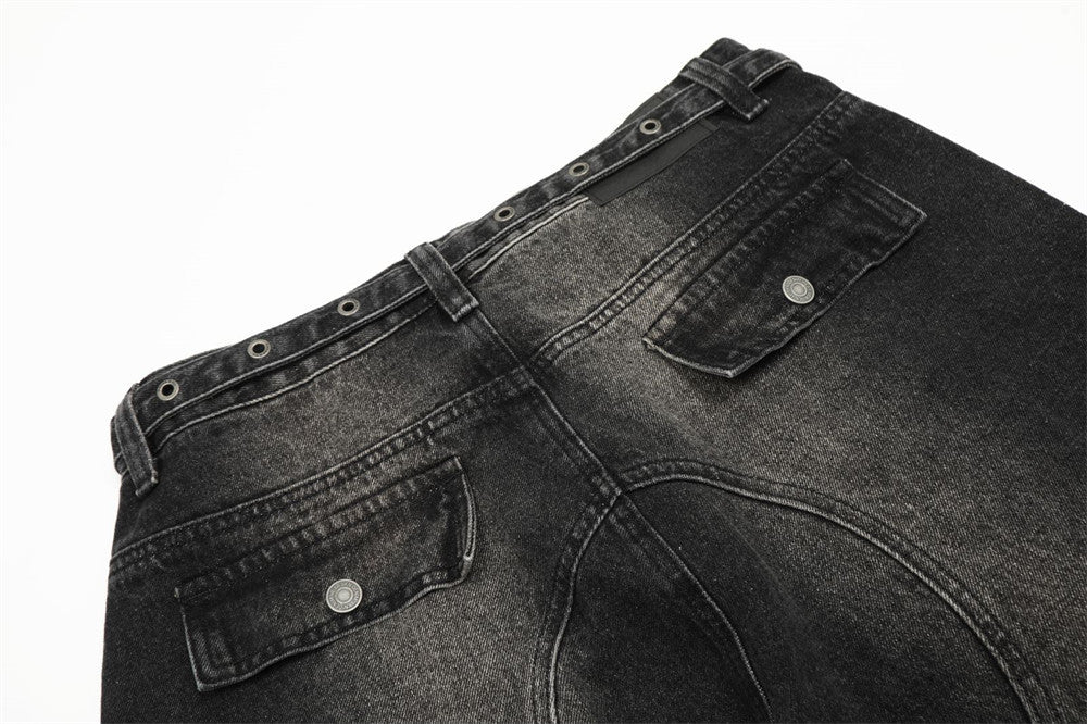 Fashion Holes Denim Overalls Men