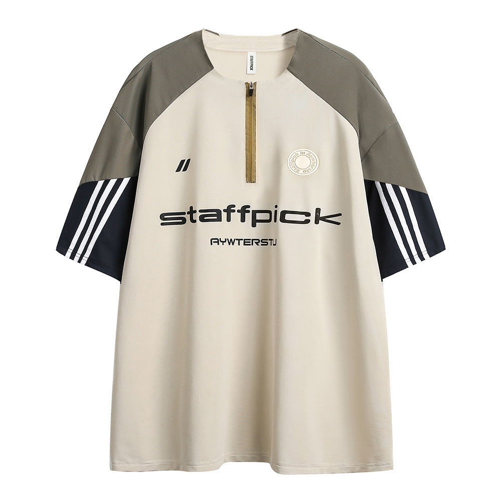 Fashion Three Colors Patchwork Stripes Men