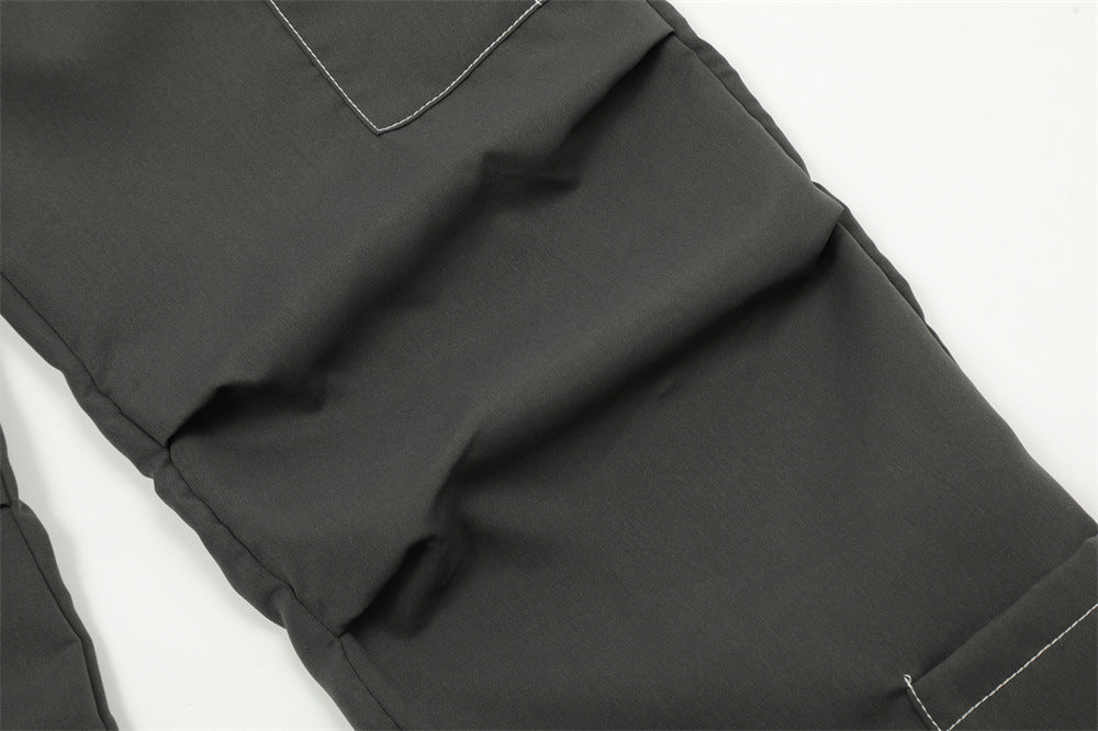 Fashion Personality Topstitching Overalls Men