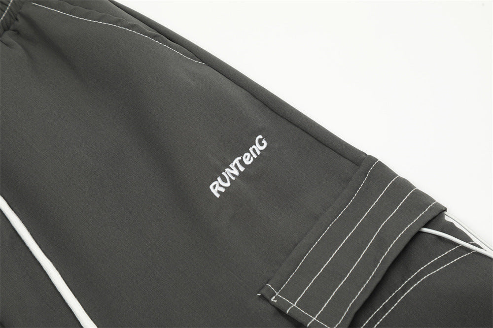 Fashion Personality Topstitching Overalls Men