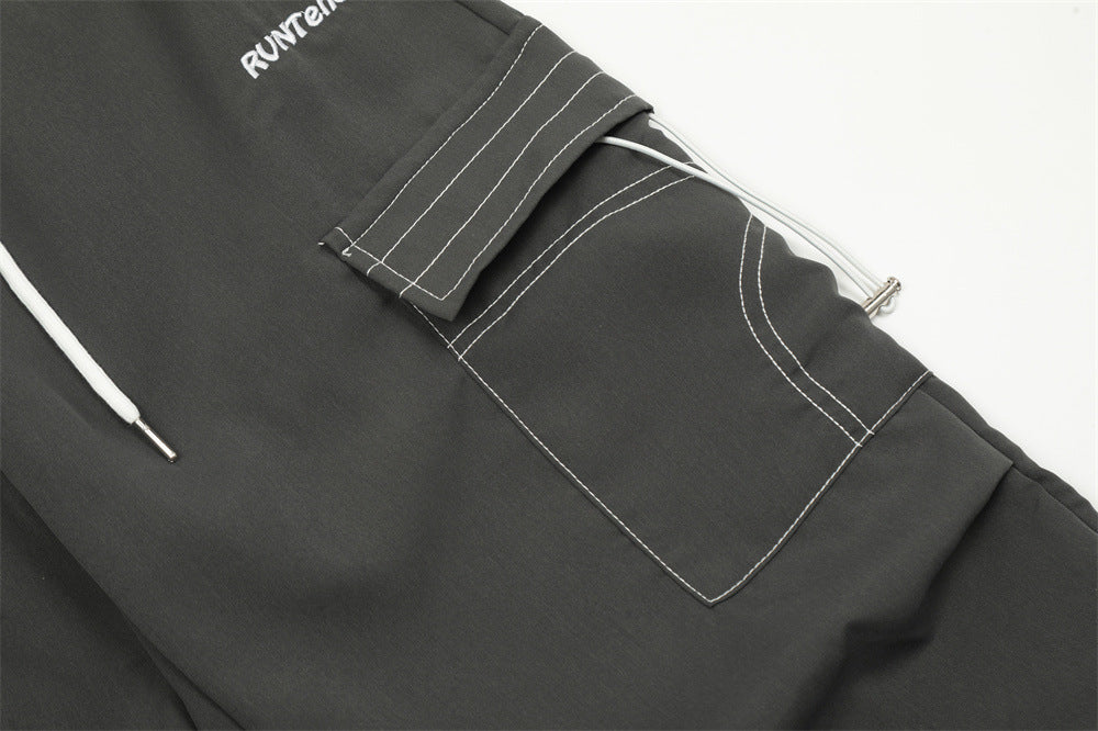 Fashion Personality Topstitching Overalls Men