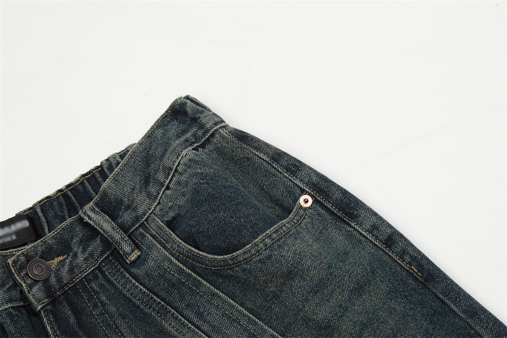 Fashion Personality Stitching Straight Jeans Men