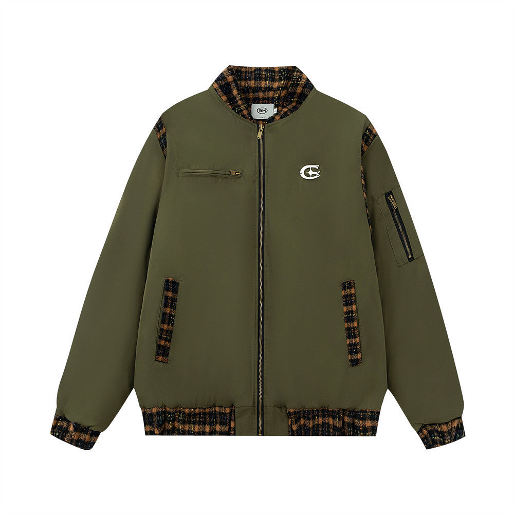 Fashion Stitching Flight Jacket Men