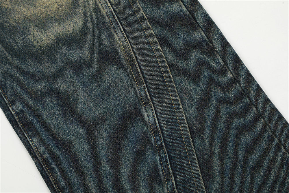 Fashion Personality Stitching Straight Jeans Men