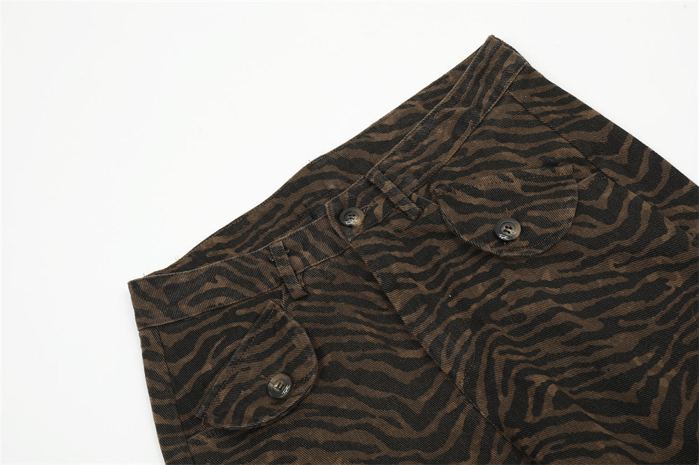 Fashion Zebra Print Casual Trousers Men