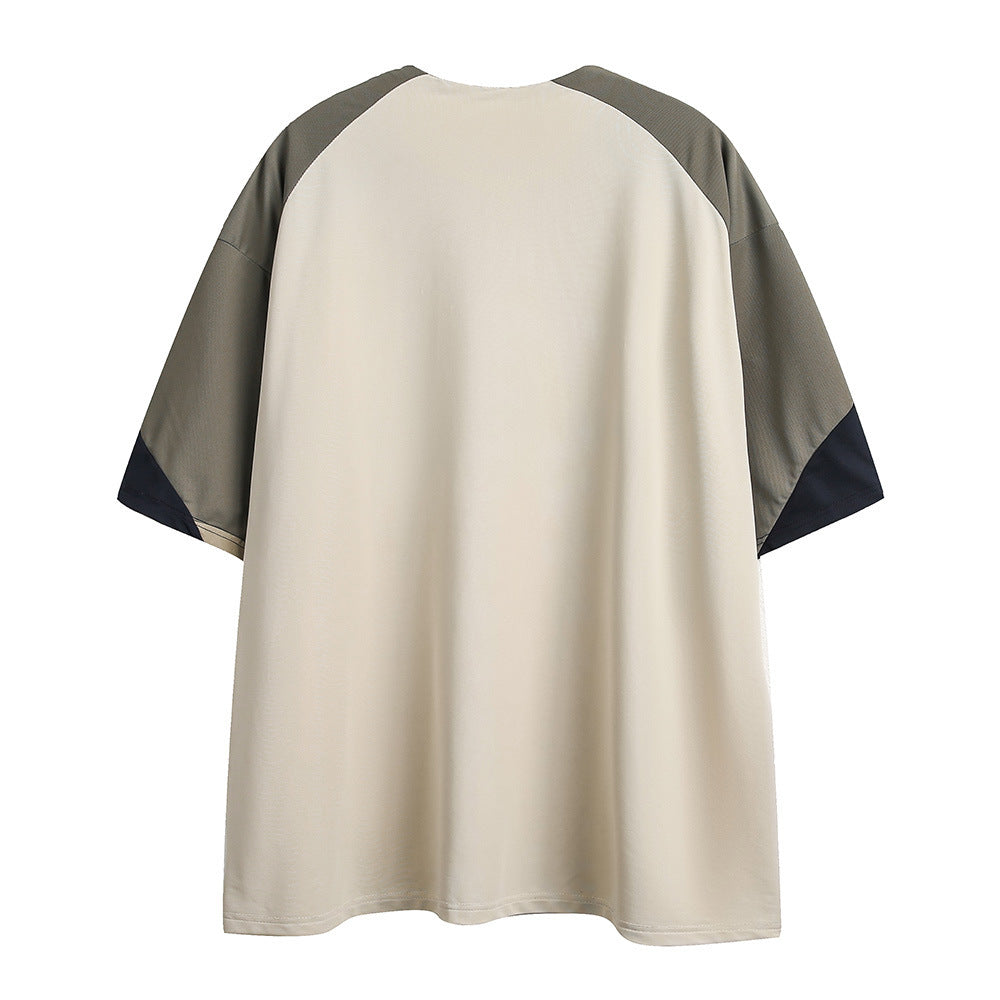 Fashion Three Colors Patchwork Stripes Men