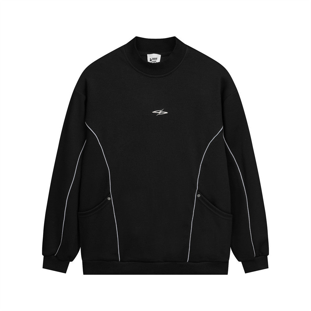 Fashion Stitching Loose Lapel Sweater Men