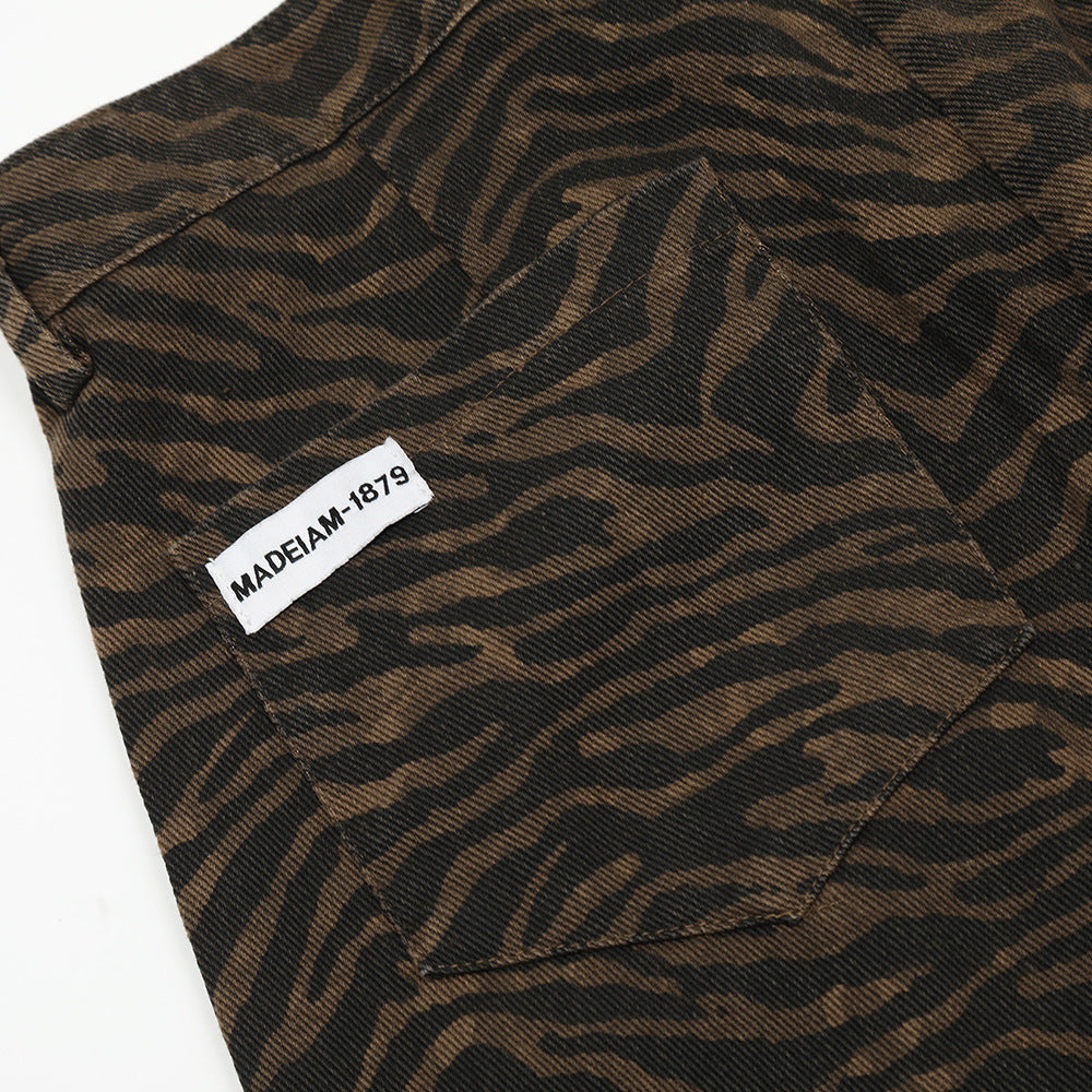 Fashion Zebra Print Casual Trousers Men