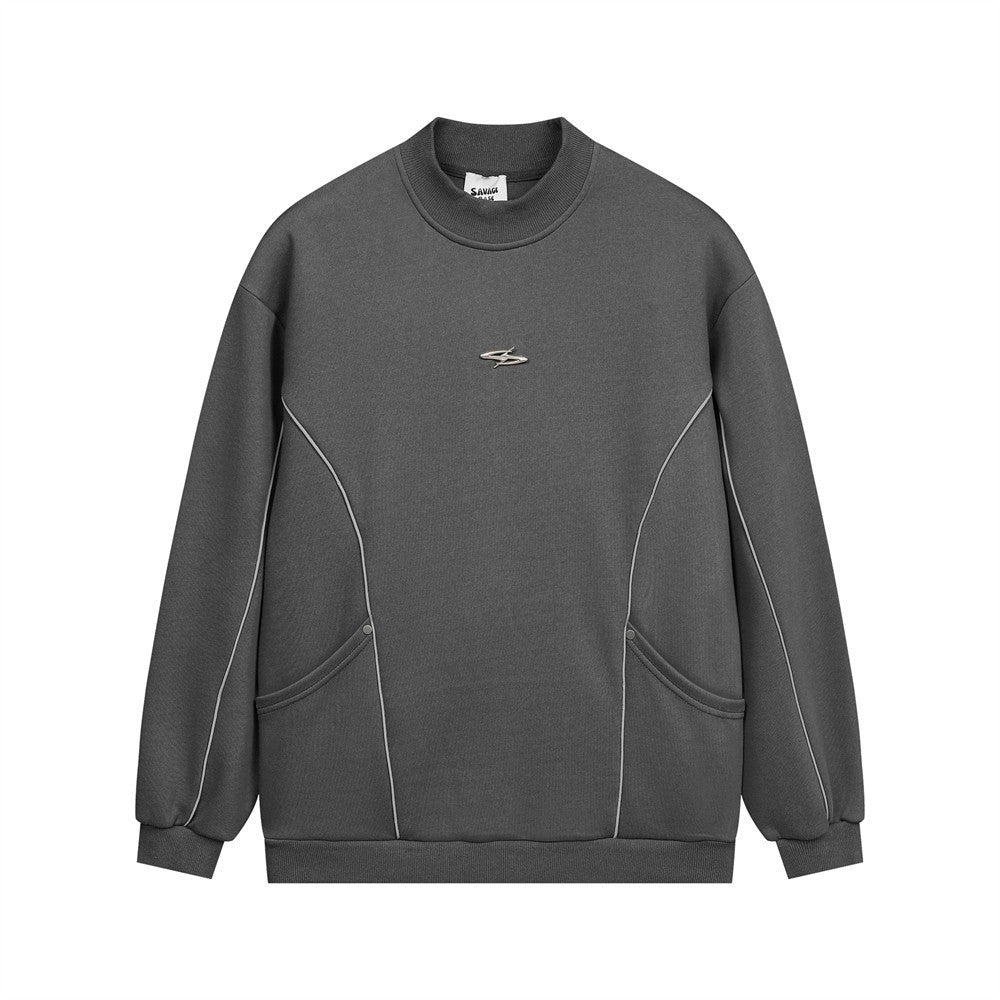 Fashion Stitching Loose Lapel Sweater Men