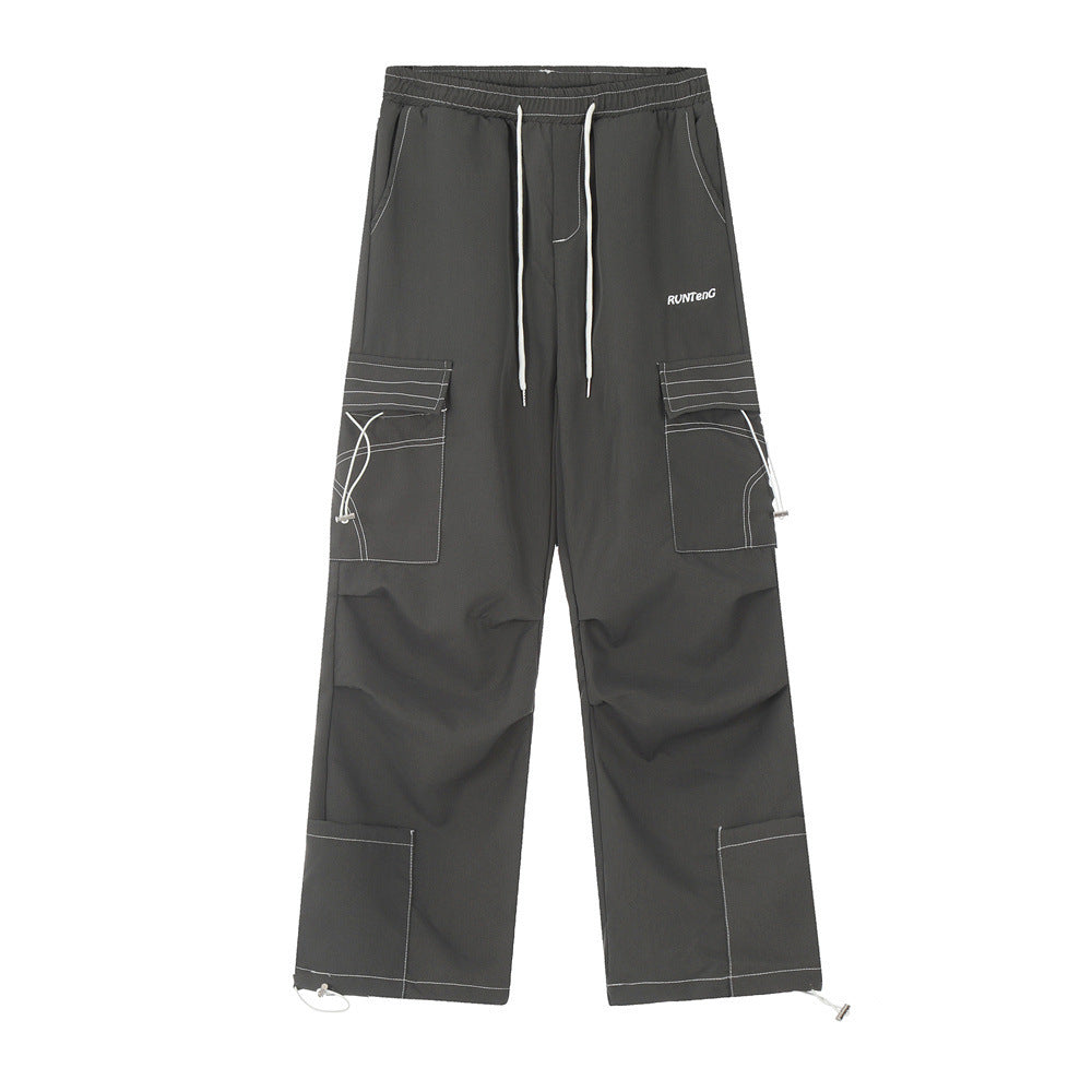 Fashion Personality Topstitching Overalls Men