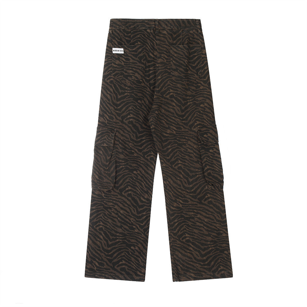 Fashion Zebra Print Casual Trousers Men